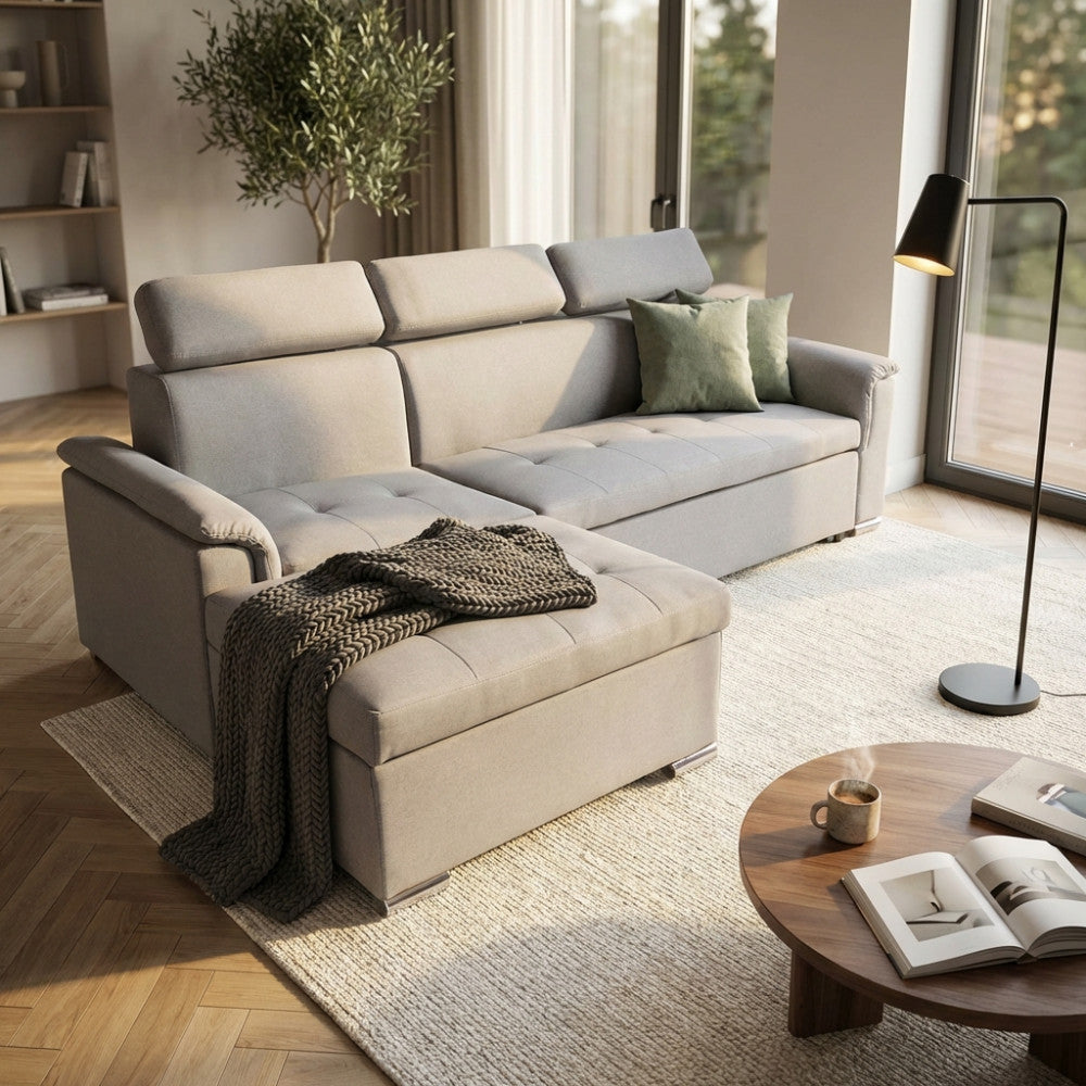 DERRICK SOFA BED. Dimensions: D.86x62/88x43/84/DL.148x88x84.