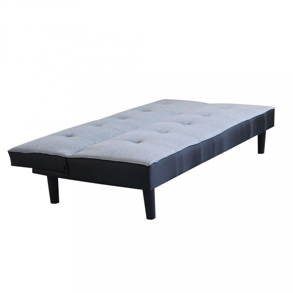 DIVANO LETTO ALVIN. Divano Letto GRIGIO MELANGE struttura in metallo e legno Dimensioni: D.180x86x78/DL.180x105x38.