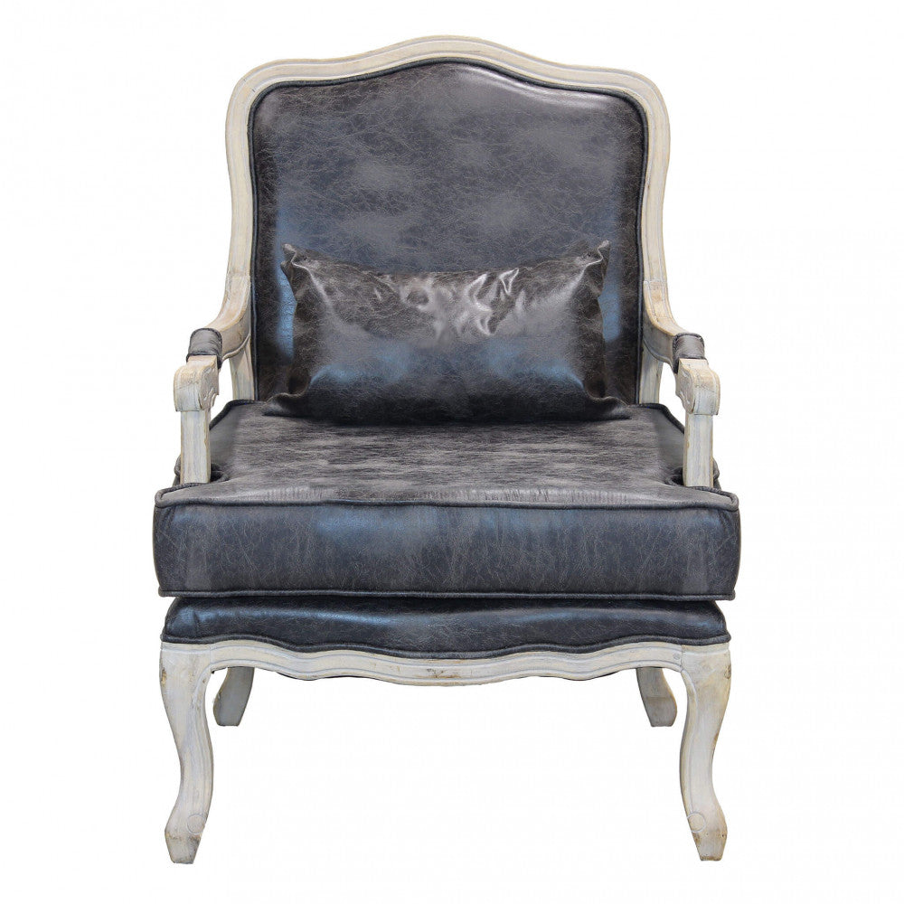 POLTRONA CHRISTY IN ECOPELLE VINTAGE GRIGIO. Dimensioni: cm 64 x 72 x 92 h.