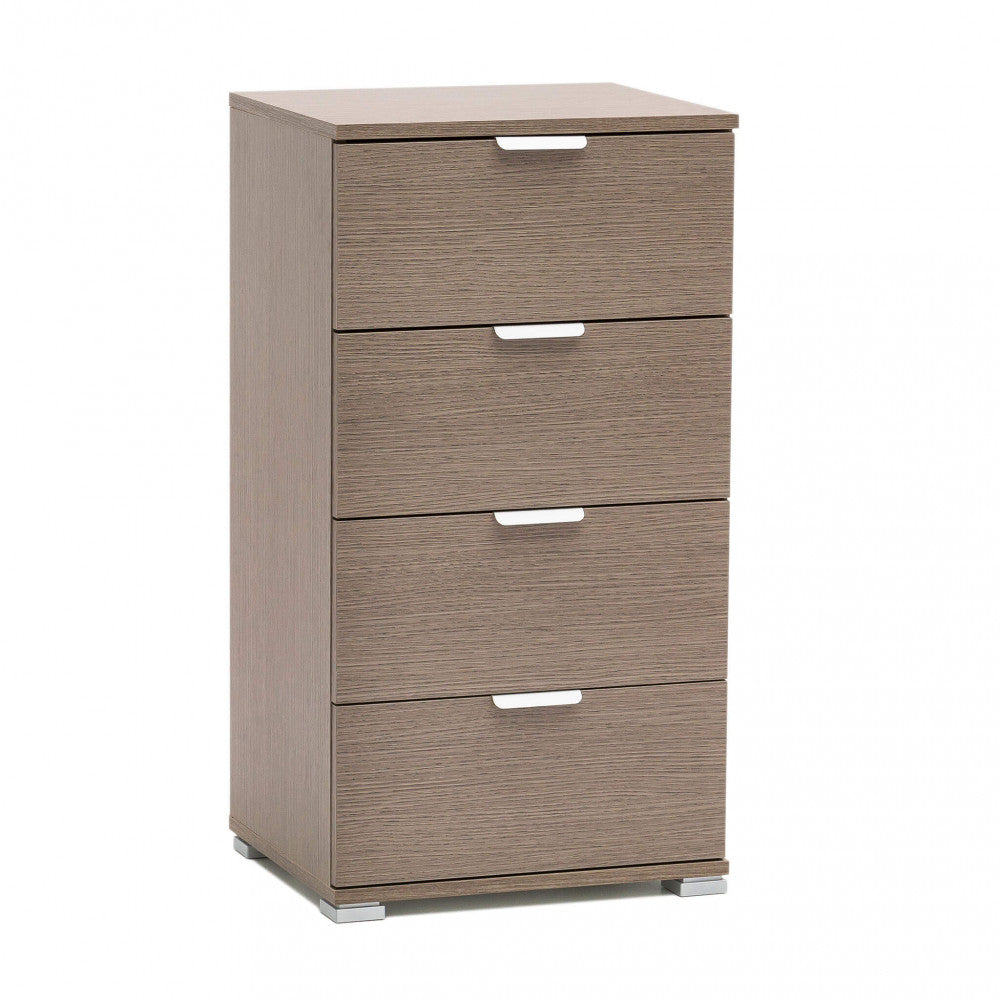 ASTER 4-DRAWER CABINET IN GREY OAK. Dimensions: 45 x 38 x 85 cm.