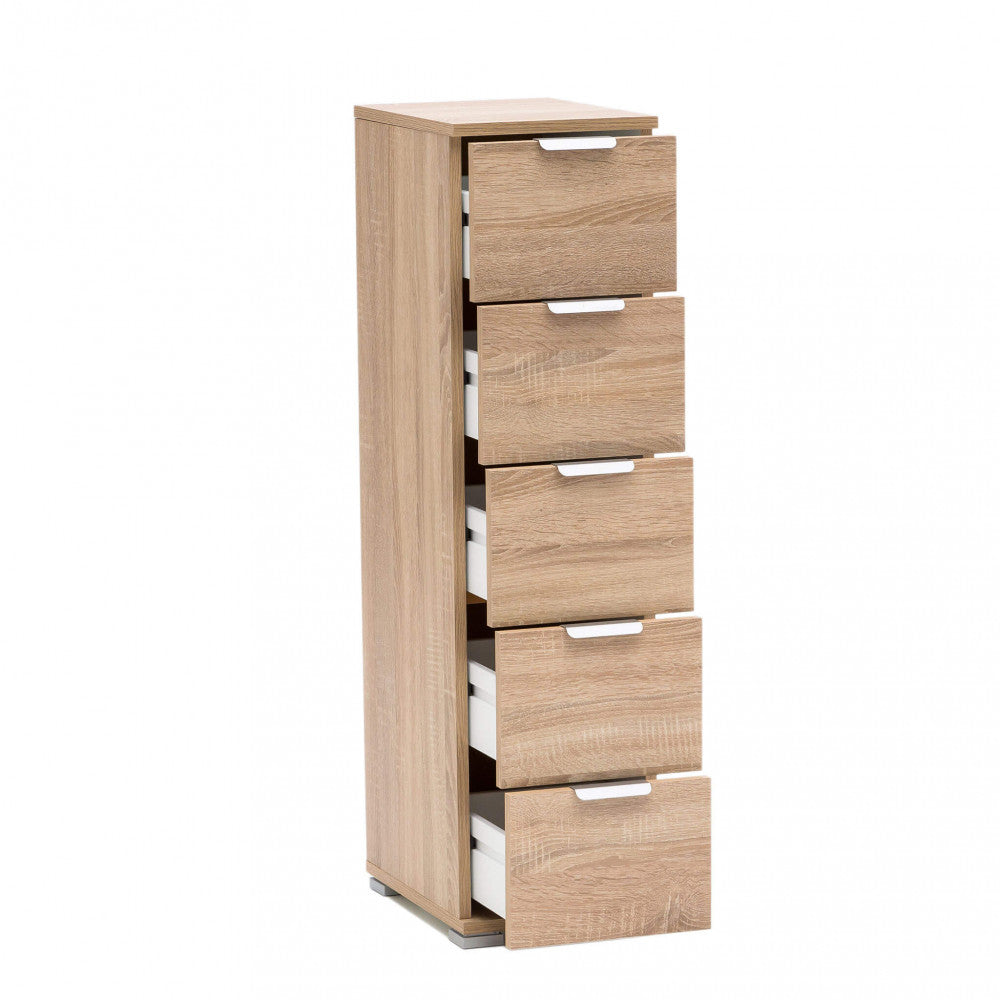 CASSETTIERA TAZZ 5 CASSETTI NATURALE. Dimensioni: cm 45 x 38 x 85 h.