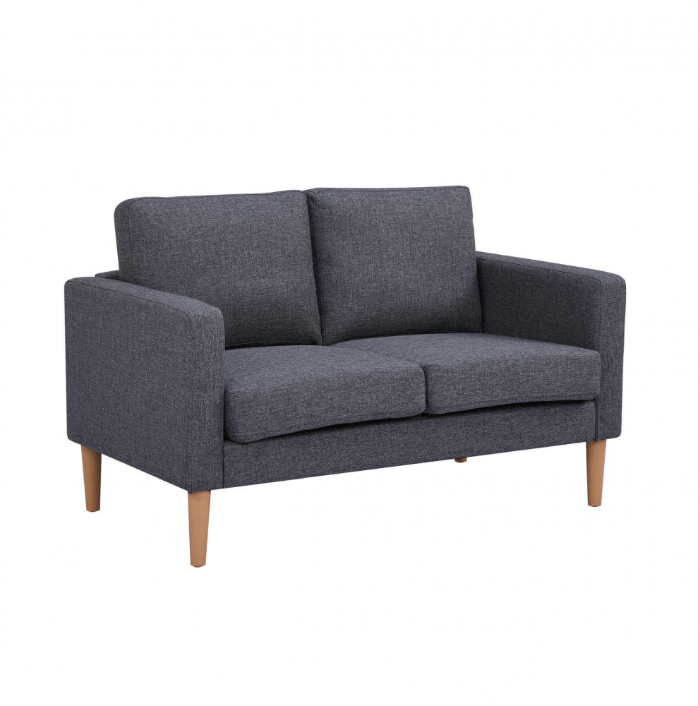 RAMSEY 2-SEATER SOFA. LIGHT GREY or DARK GREY or BLUE or BEIGE sofa with polypropylene legs. Dimensions: 137 x 73 x 82 h cm.