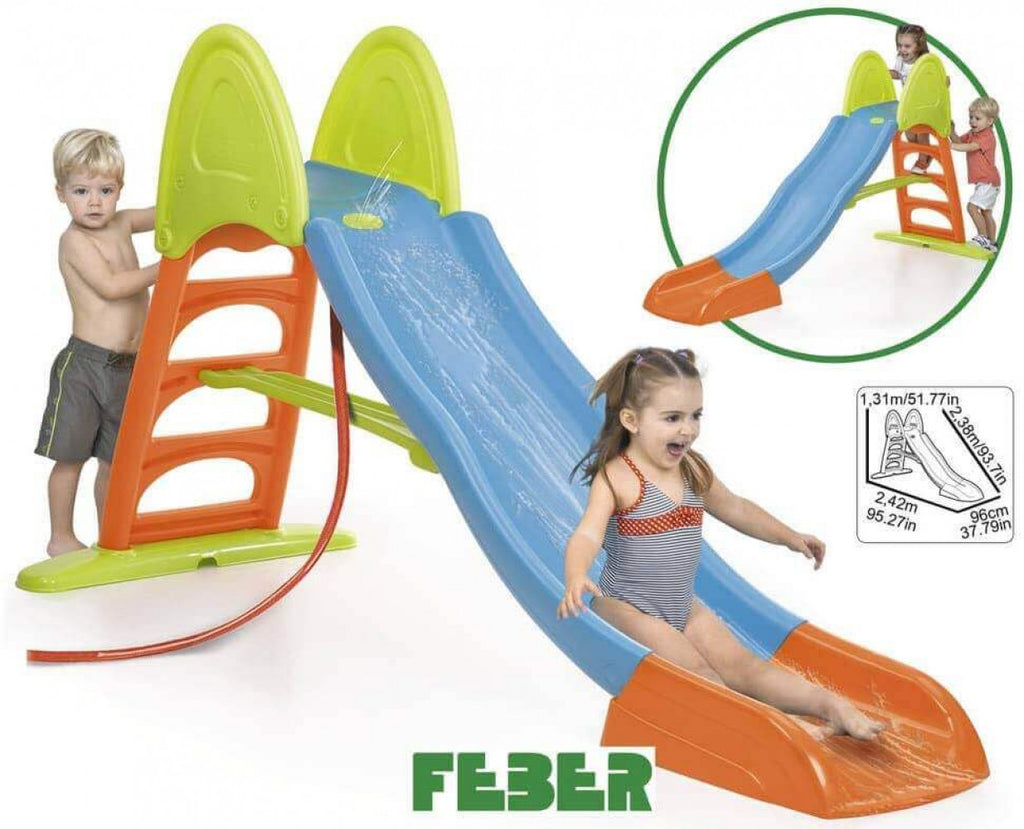 SUPER MEGA WATER SLIDE. Super large slide, with non-slip ladder, with high sides for greater safety. Max load 45 kg. Children 3+. Dimensions: 253 x 80 x 140 cm. Garden Furniture.