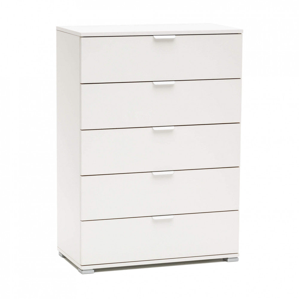 MOBILETTO EVERGLADE 5 CASSETTI BIANCA. Dimensioni: cm 75 x 38 x 103 h.