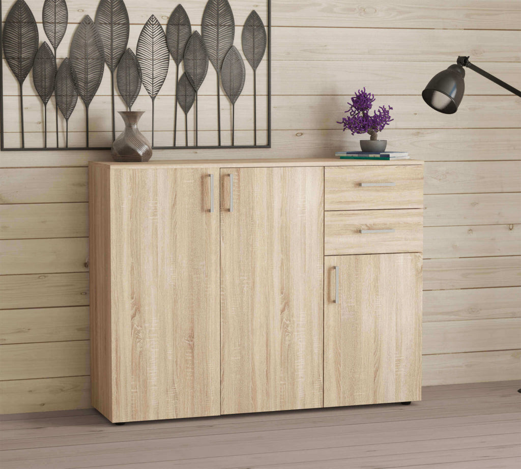 MOBILE FLEXI QUERCIA CHIARO. Dimensioni: cm 106 x 36 x 83 h.