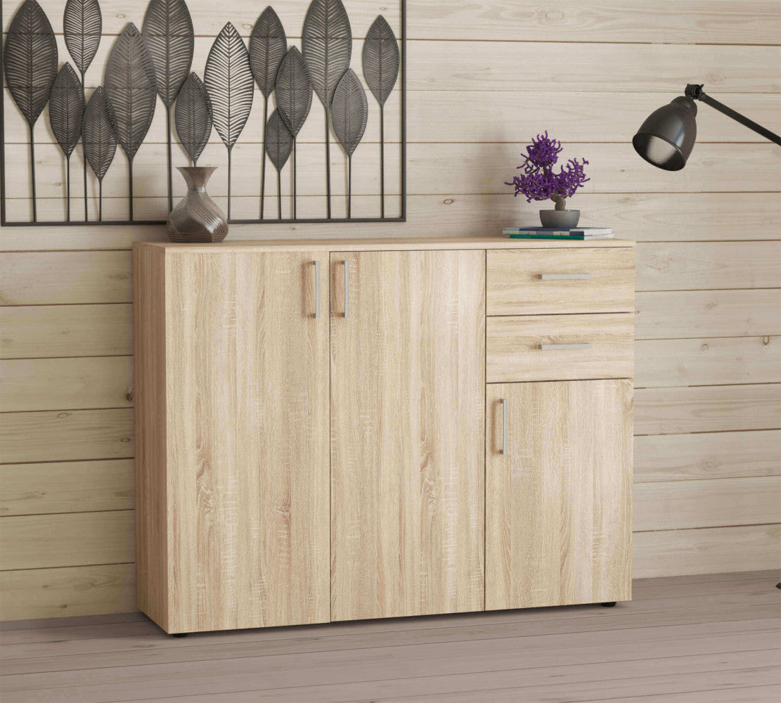 MOBILE FLEXI QUERCIA CHIARO. Dimensioni: cm 106 x 36 x 83 h.