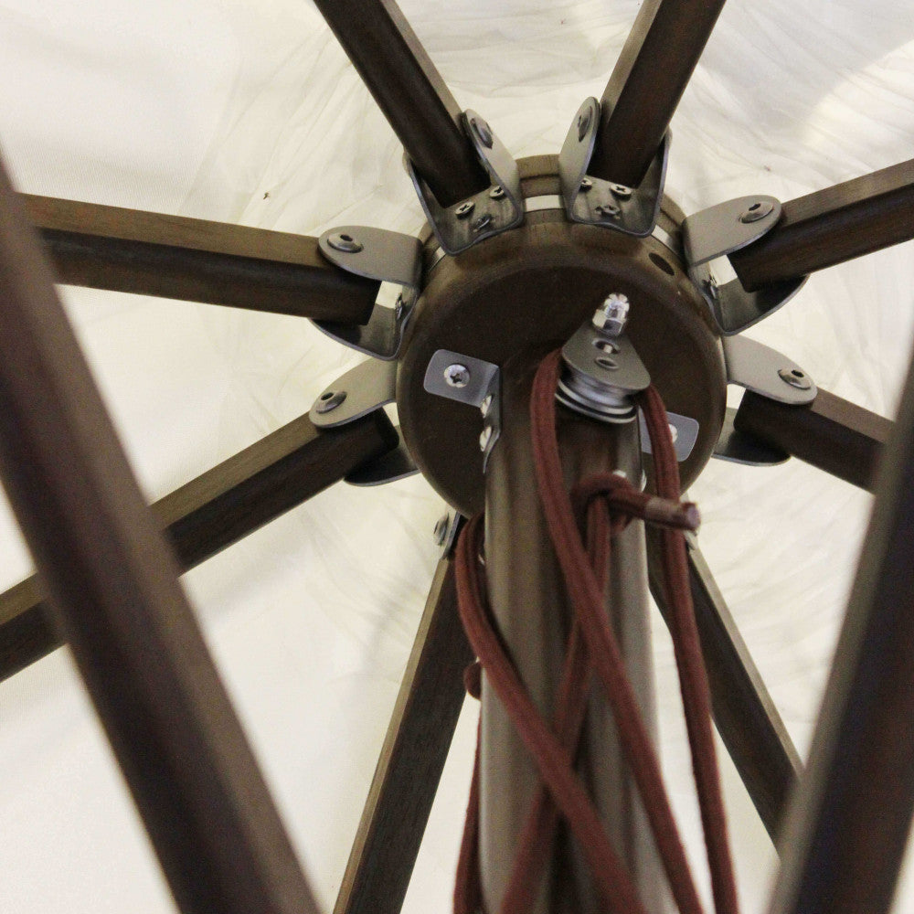 OMBRELLONE VENERE DE LUXE P/C 3 X 4. Telo in poliestere BEIGE 270 gr palo in legno ò 48 mm x 260 cm 8 stecche 20 x 35 mm intercambiabili Dimensioni: m 3 x 4. Arredo Giardino