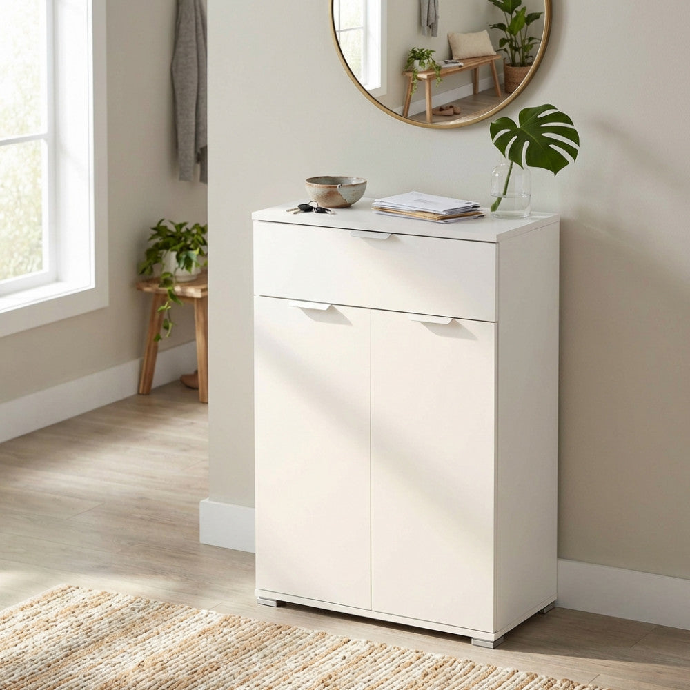 MOBILETTO DOLMA CON 2 ANTA E 1 CASSETTO BIANCA. Dimensioni: cm 60 x 38 x 103 h.