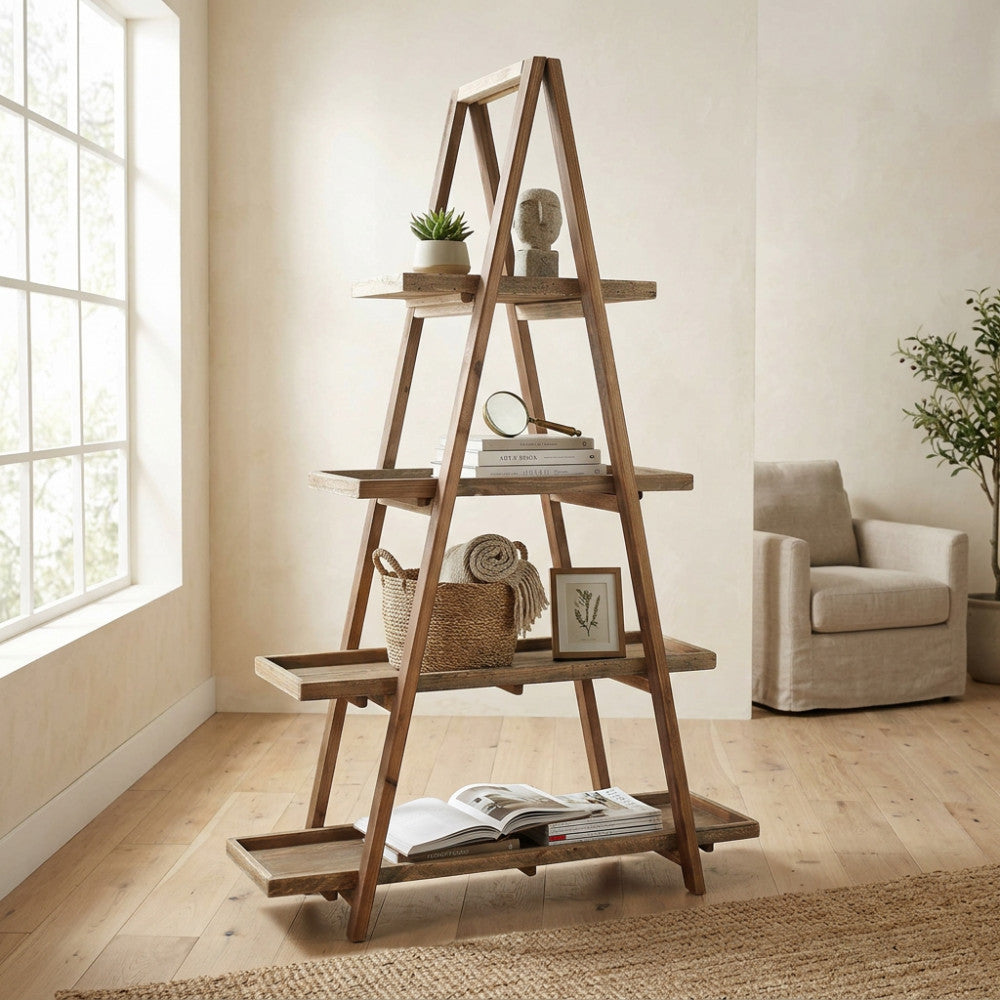 LIBRERIA CALLIE. Libreria in legno di pino riciclato Dimensioni: cm 120 x 43 x 183 h.