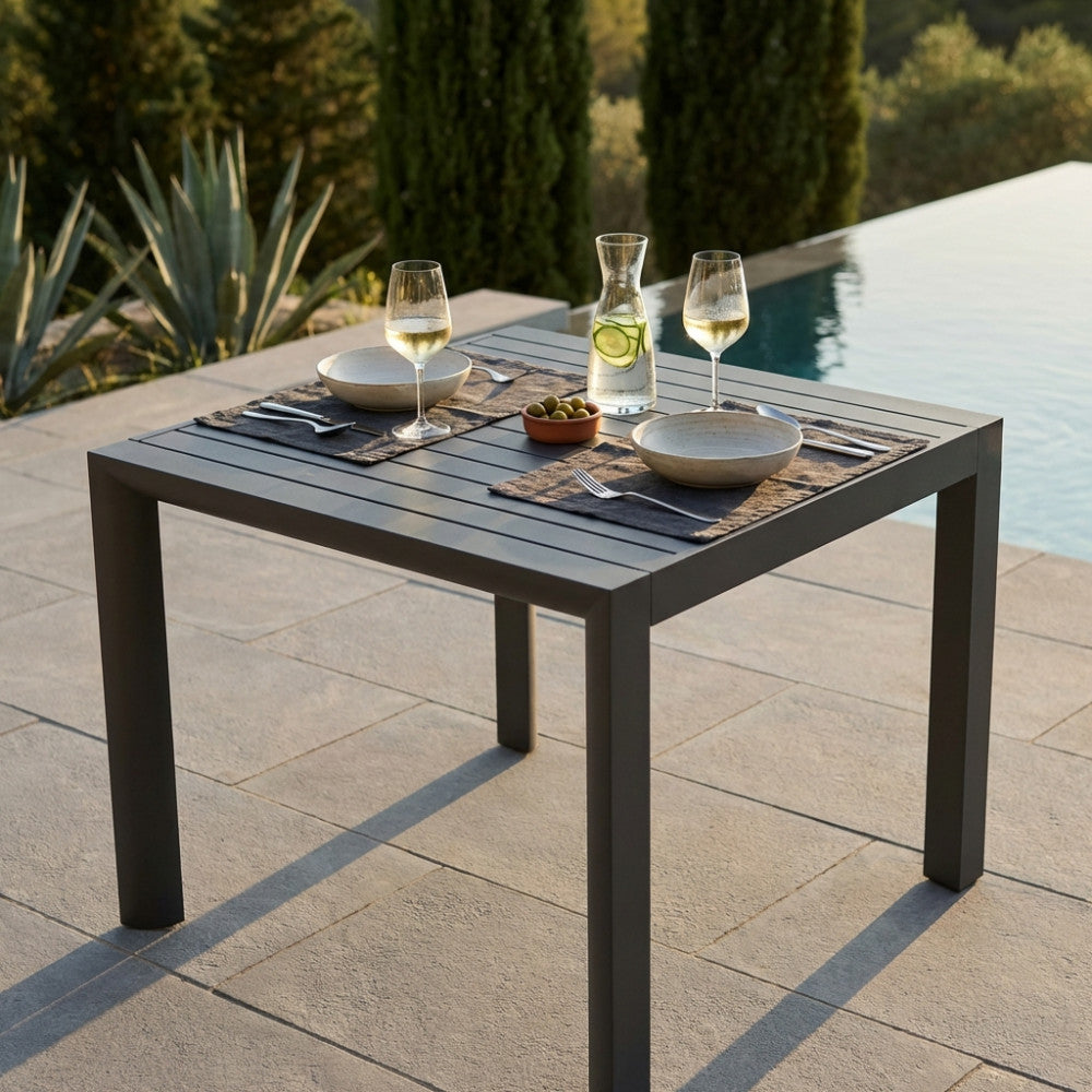 TAVOLO HOUSTON 160/240 X 100. Struttura e piano in allumino BIANCO o TAUPE o ANTRACITE Dimensioni: cm 160/240 x 100 x 74 h. Arredo Giardino