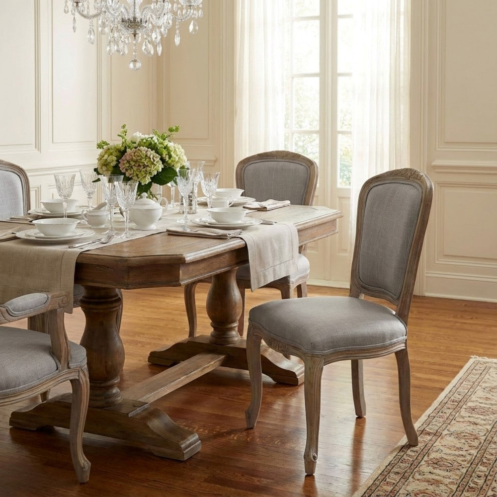 ROMY CHAIR IN GREY FABRIC. Dimensions: 52 x 49 x 90 cm h.