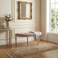 MARGI PINK VELVET BENCH. Dimensions: 125 x 45 x 48 cm.