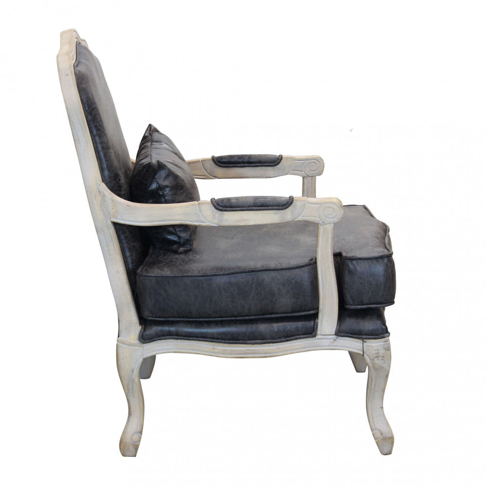 POLTRONA CHRISTY IN ECOPELLE VINTAGE GRIGIO. Dimensioni: cm 64 x 72 x 92 h.