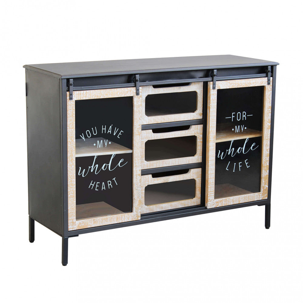 MOBILE IN FERRO FLORENT. Mobile con 2 ante e 3 cassetti Dimensioni: cm 108,5 x 38,5 x 79 h.