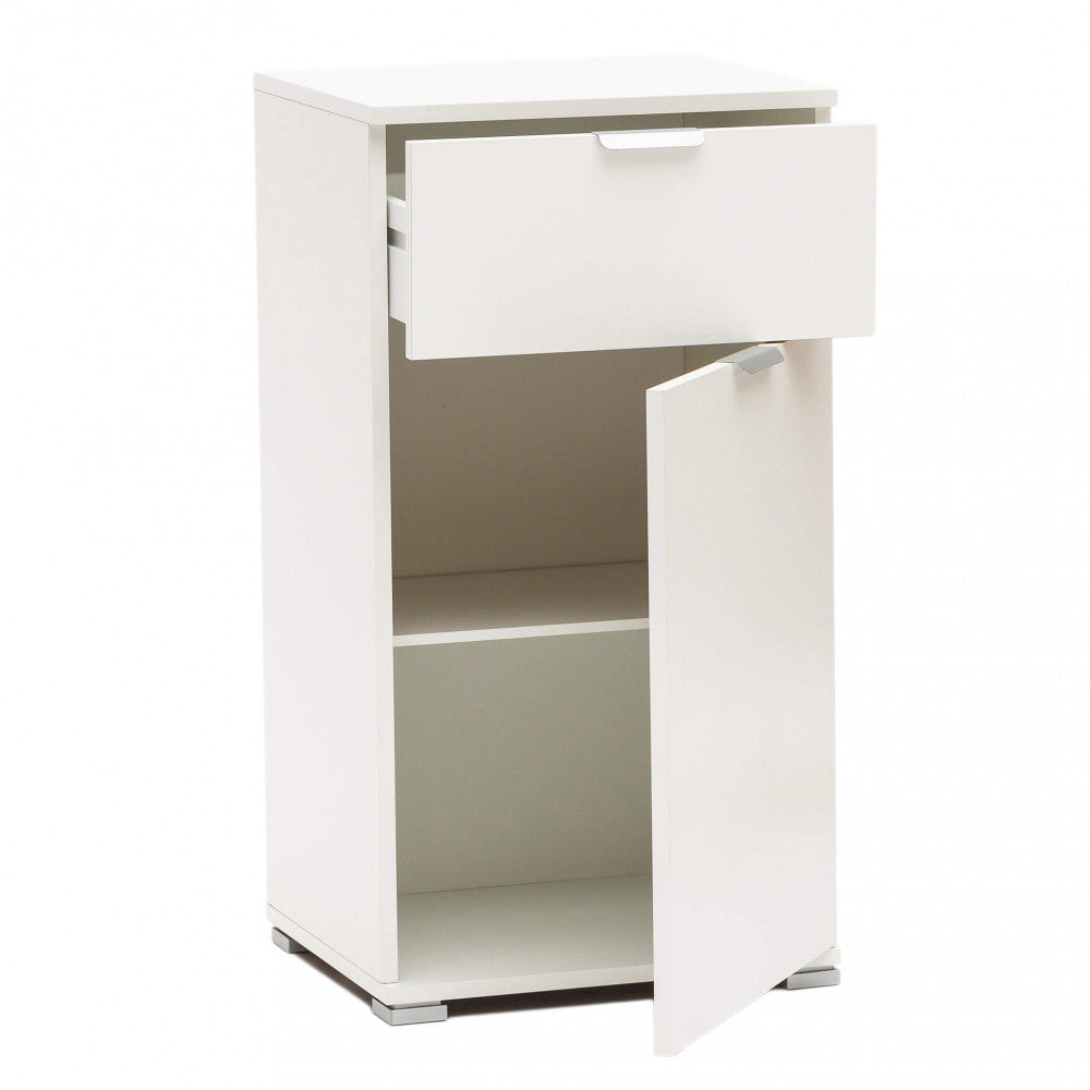 MOBILETTO LENA CON 1 ANTA E 1 CASSETTO BIANCA. Dimensioni: cm 45 x 38 x 85 h.