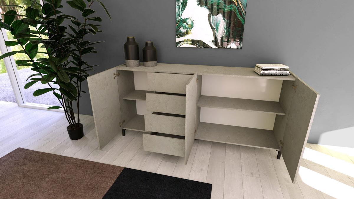 Madia 3 ante/4 cassetti 174x40x84 cm Valzella cashmere