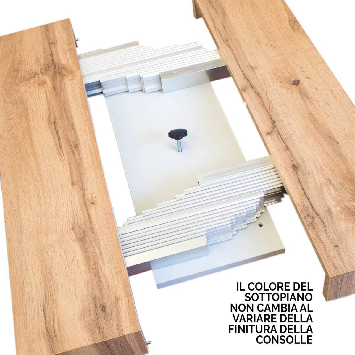 Consolle allungabile 90x40/196 cm Altavilla Small Tortora gambe bianche