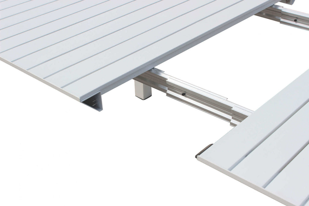 CONSOLLE 85 X 51,50/104/156/208/260. Struttura in alluminio verniciato BIANCO o ANTRACITE Dimensioni: cm 100 x 51,50/104/156/208/260 x 74 h.