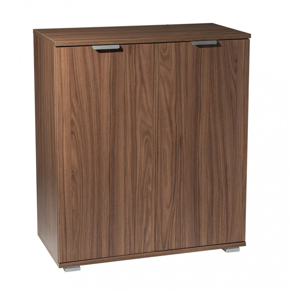 WENDY 2-DOOR CABINET IN WALNUT STAIN. Dimensions: 75 x 38 x 85 cm h.