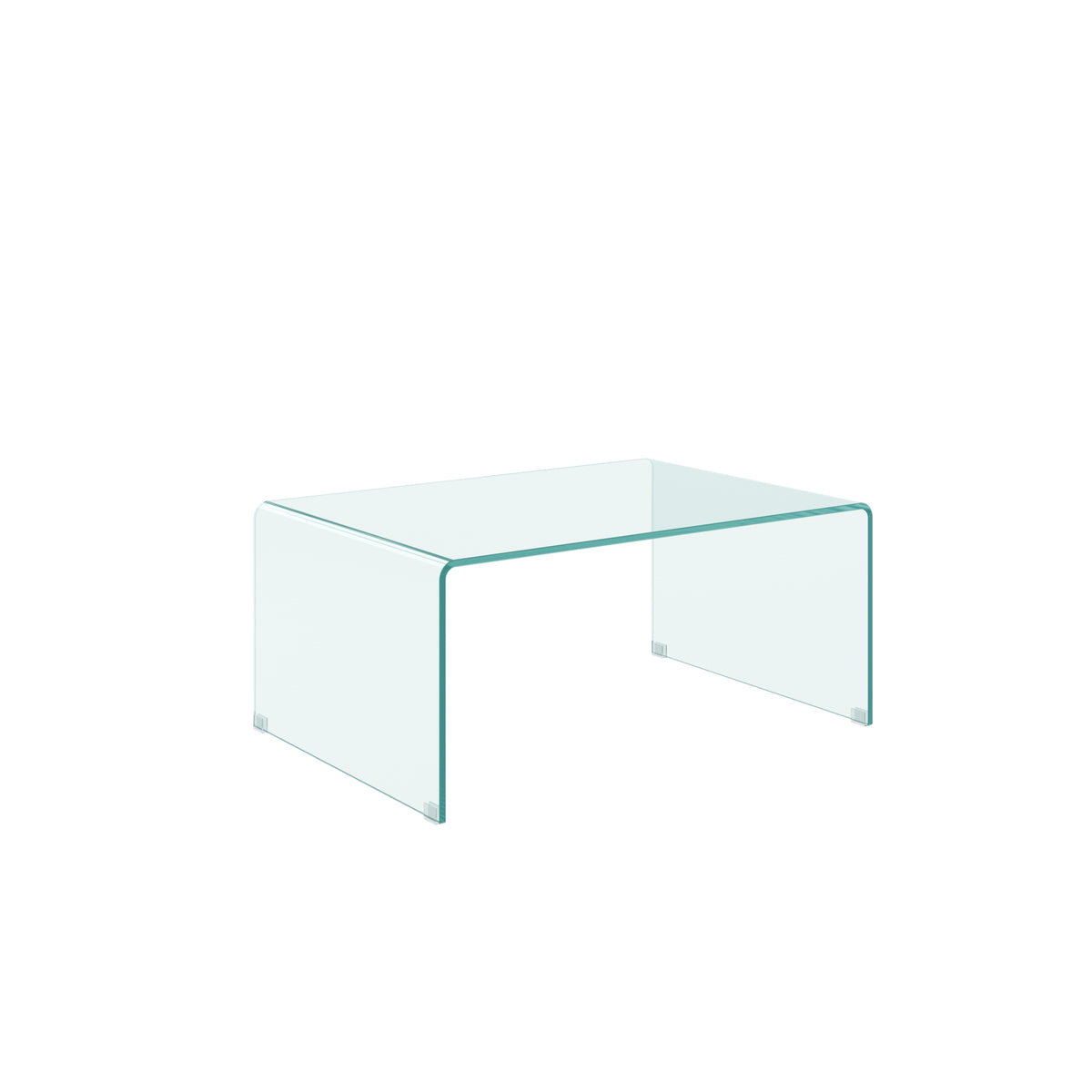 Tavolino Valle in vetro curvato 80x45x35 cm