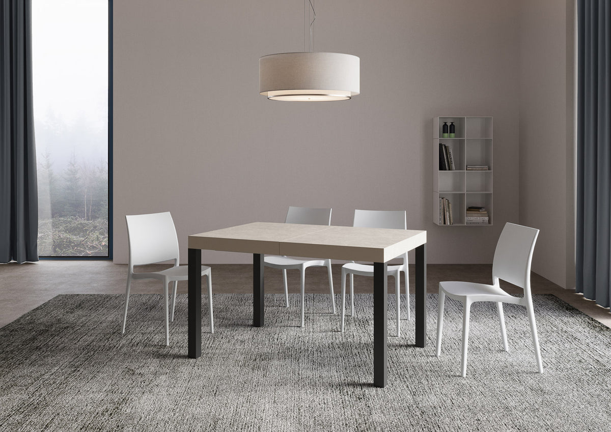 Tavolo allungabile 90x140/400 cm Noventa cashmere gambe antracite