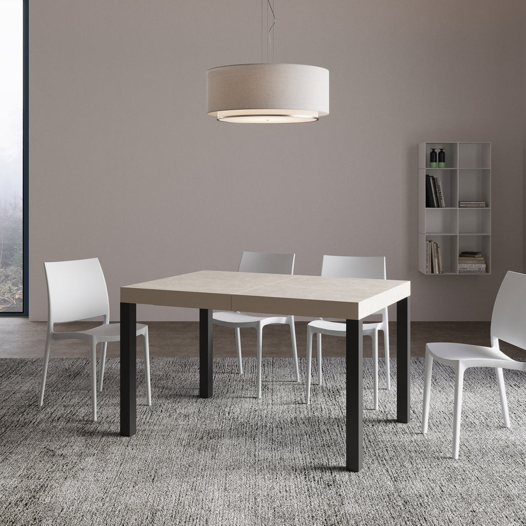 Tavolo allungabile 90x120/224 cm Noventa Premium cashmere gambe antracite