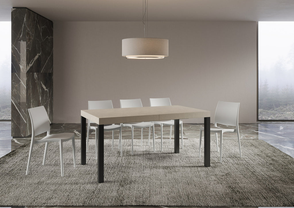Tavolo allungabile 90x160/264 cm Noventa Premium cashmere gambe antracite