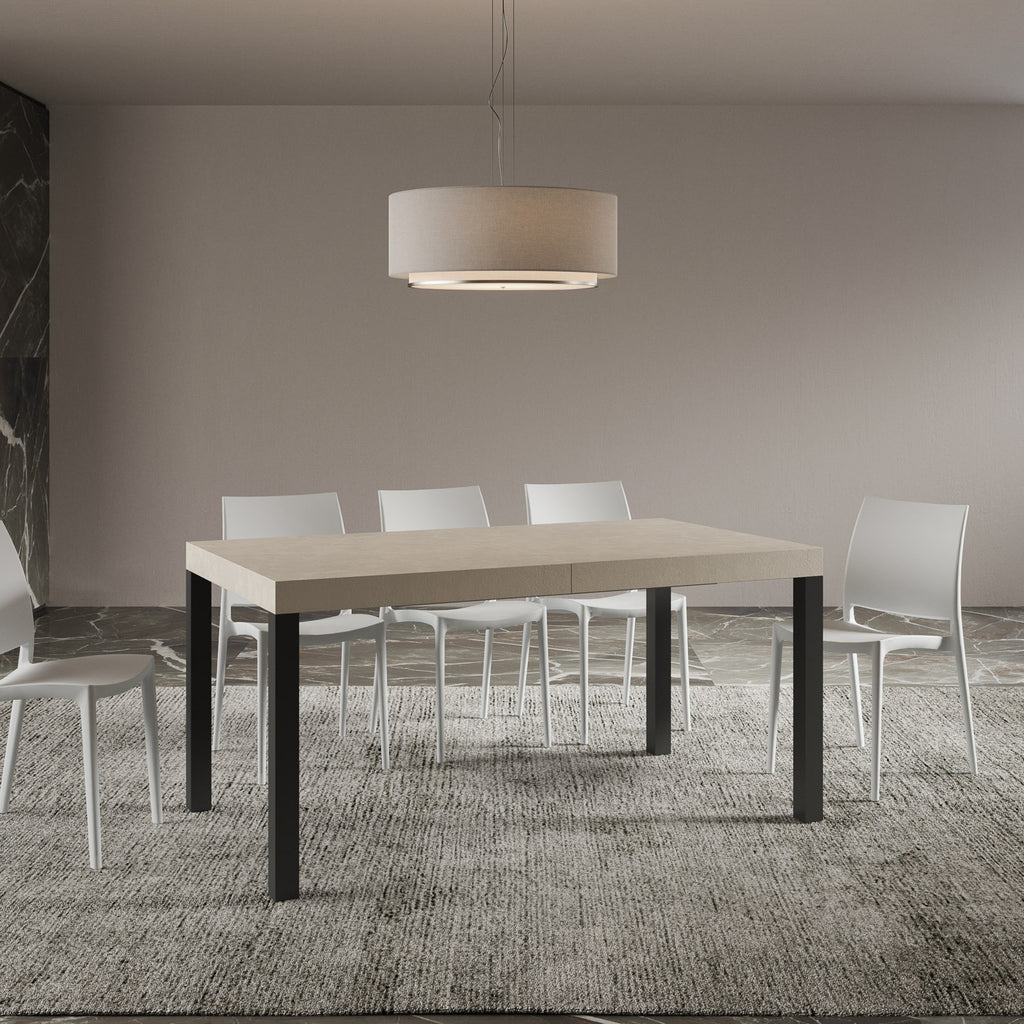 Tavolo allungabile 90x160/264 cm Noventa Premium cashmere gambe antracite