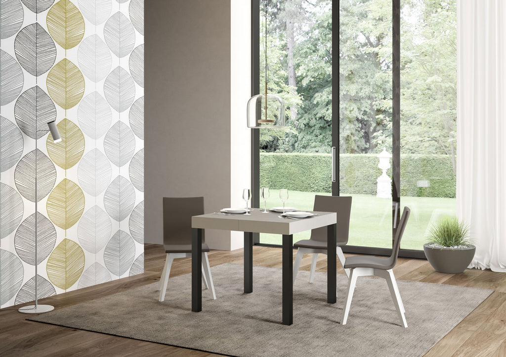 Tavolo allungabile 90x90/246 cm Noventa Premium cashmere gambe antracite