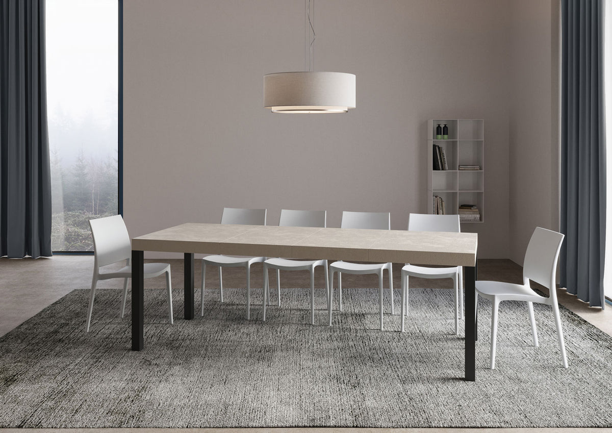 Tavolo allungabile 90x120/224 cm Noventa Premium cashmere gambe antracite