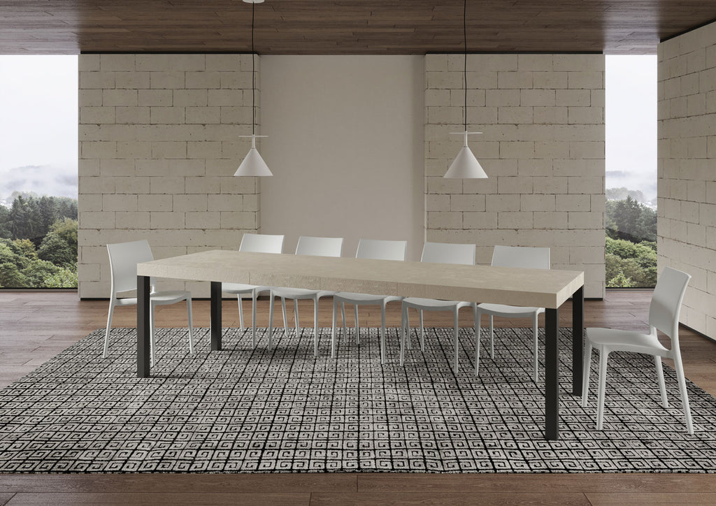 Tavolo allungabile 90x160/264 cm Noventa Premium cashmere gambe antracite