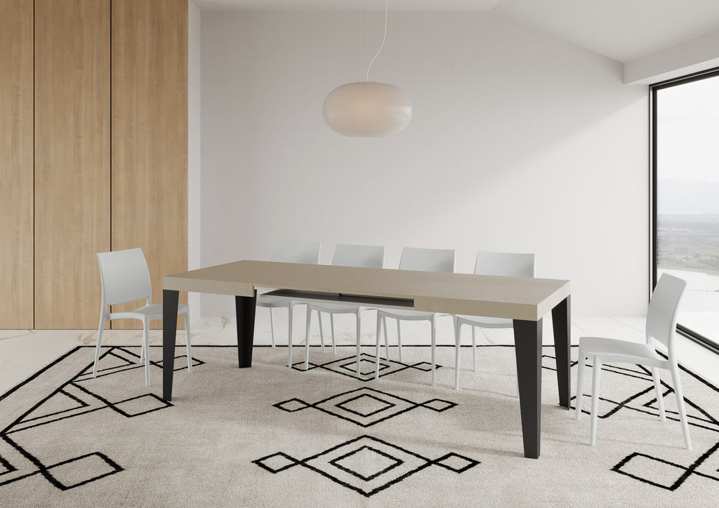 Tavolo allungabile 90x140/400 cm Marcon cashmere gambe antracite
