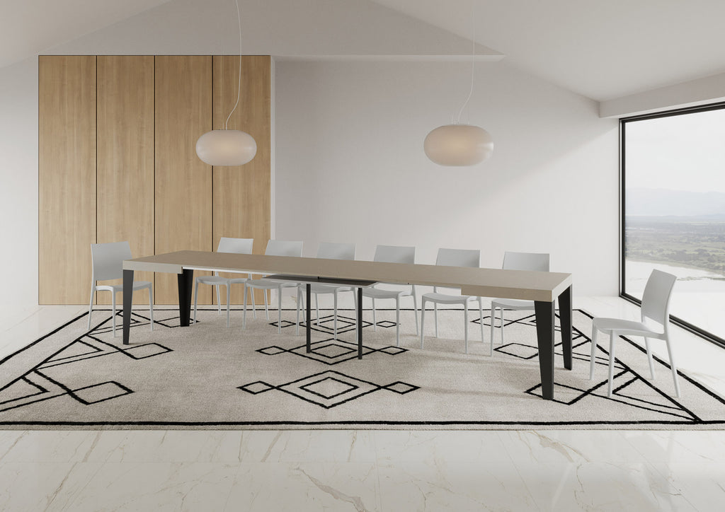 Tavolo allungabile 90x140/400 cm Marcon cashmere gambe antracite