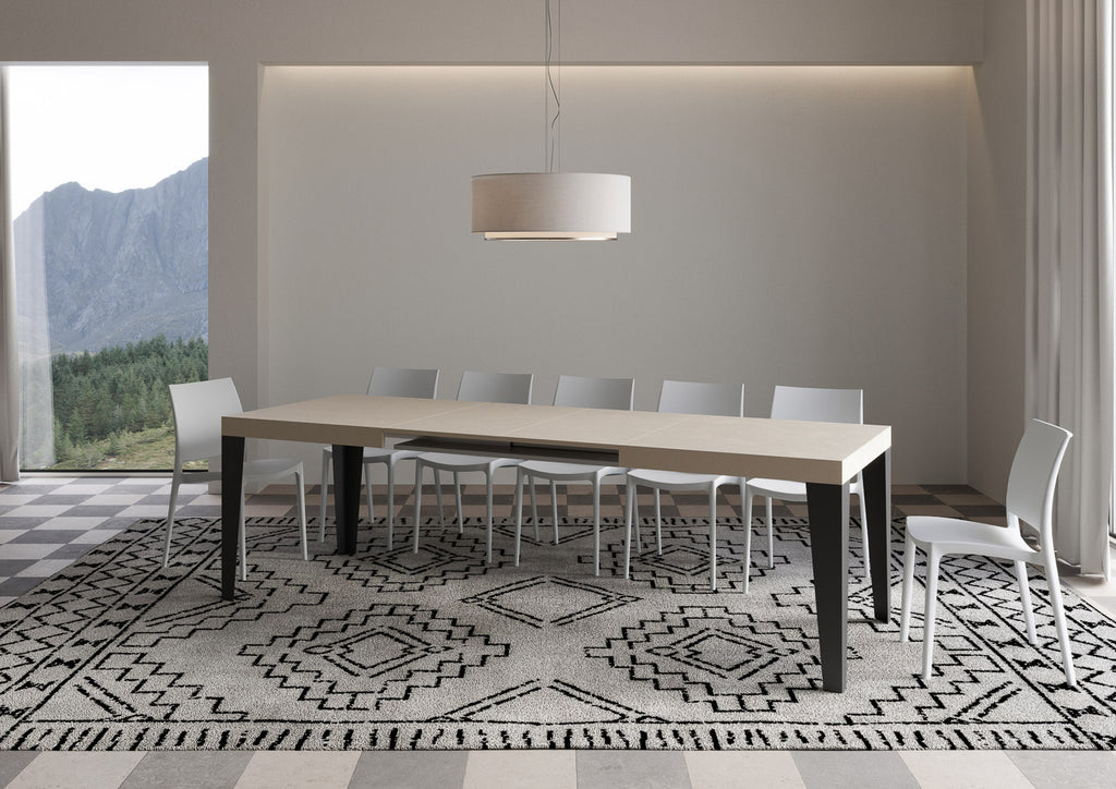 Tavolo allungabile 90x160/264 cm Marcon cashmere gambe antracite