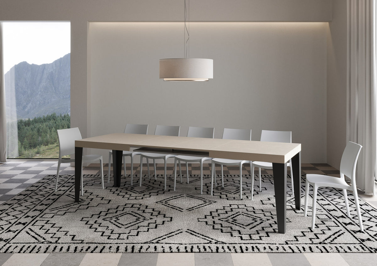 Tavolo allungabile 90x160/264 cm Marcon cashmere gambe antracite