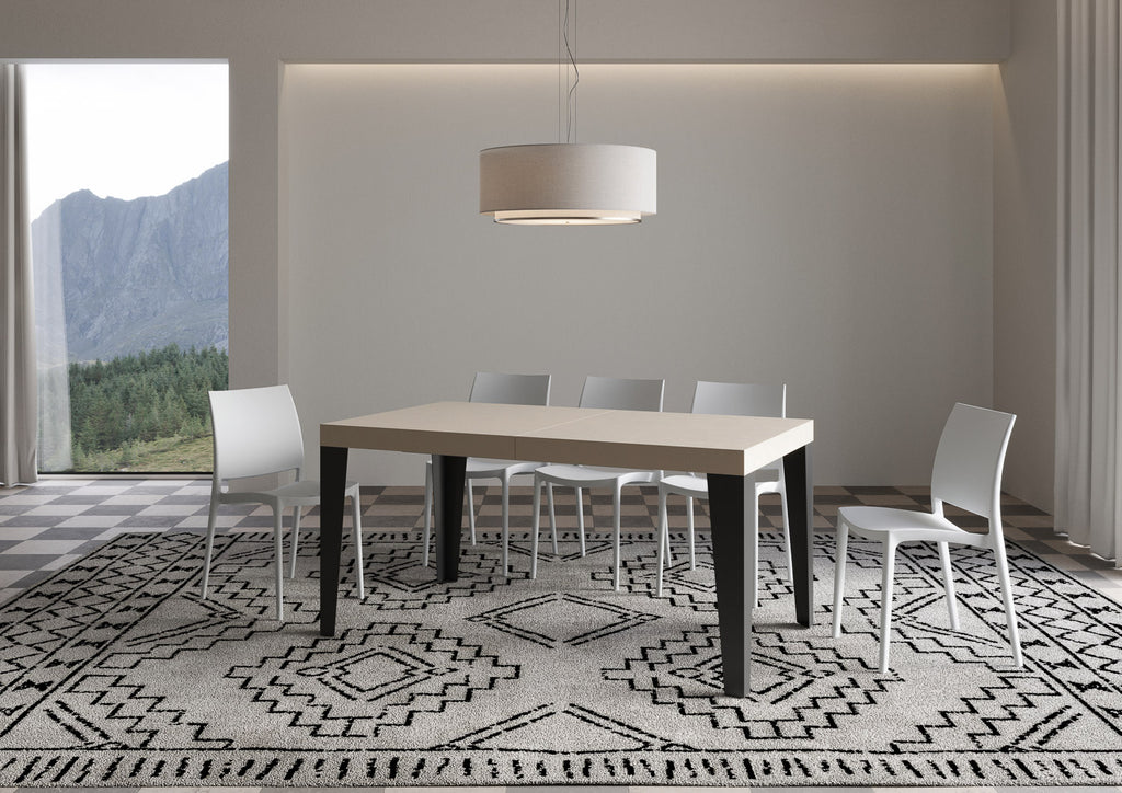 Tavolo allungabile 90x160/264 cm Marcon cashmere gambe antracite
