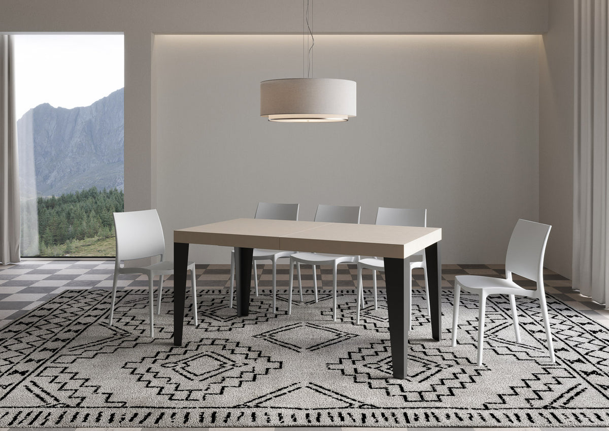Tavolo allungabile 90x160/264 cm Marcon cashmere gambe antracite