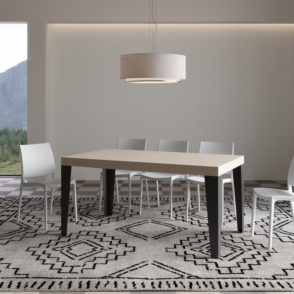 Tavolo allungabile 90x160/264 cm Marcon cashmere gambe antracite