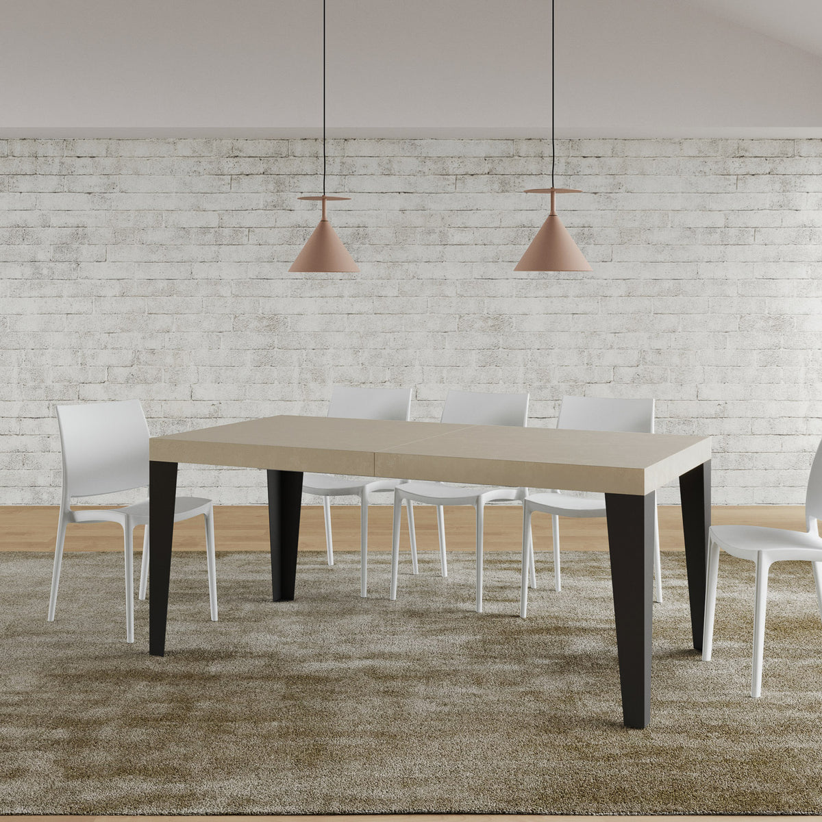 Tavolo allungabile 90x180/440 cm Marcon Premium Cashmere gambe antracite