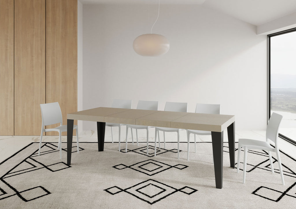 Tavolo allungabile 90x140/400 cm Marcon Premium Cashmere gambe antracite