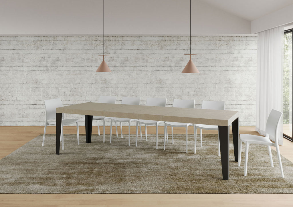 Tavolo allungabile 90x180/440 cm Marcon Premium Cashmere gambe antracite