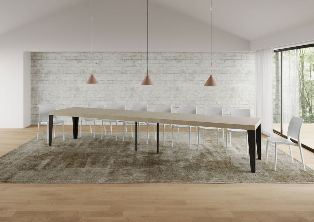 Tavolo allungabile 90x180/440 cm Marcon Premium Cashmere gambe antracite