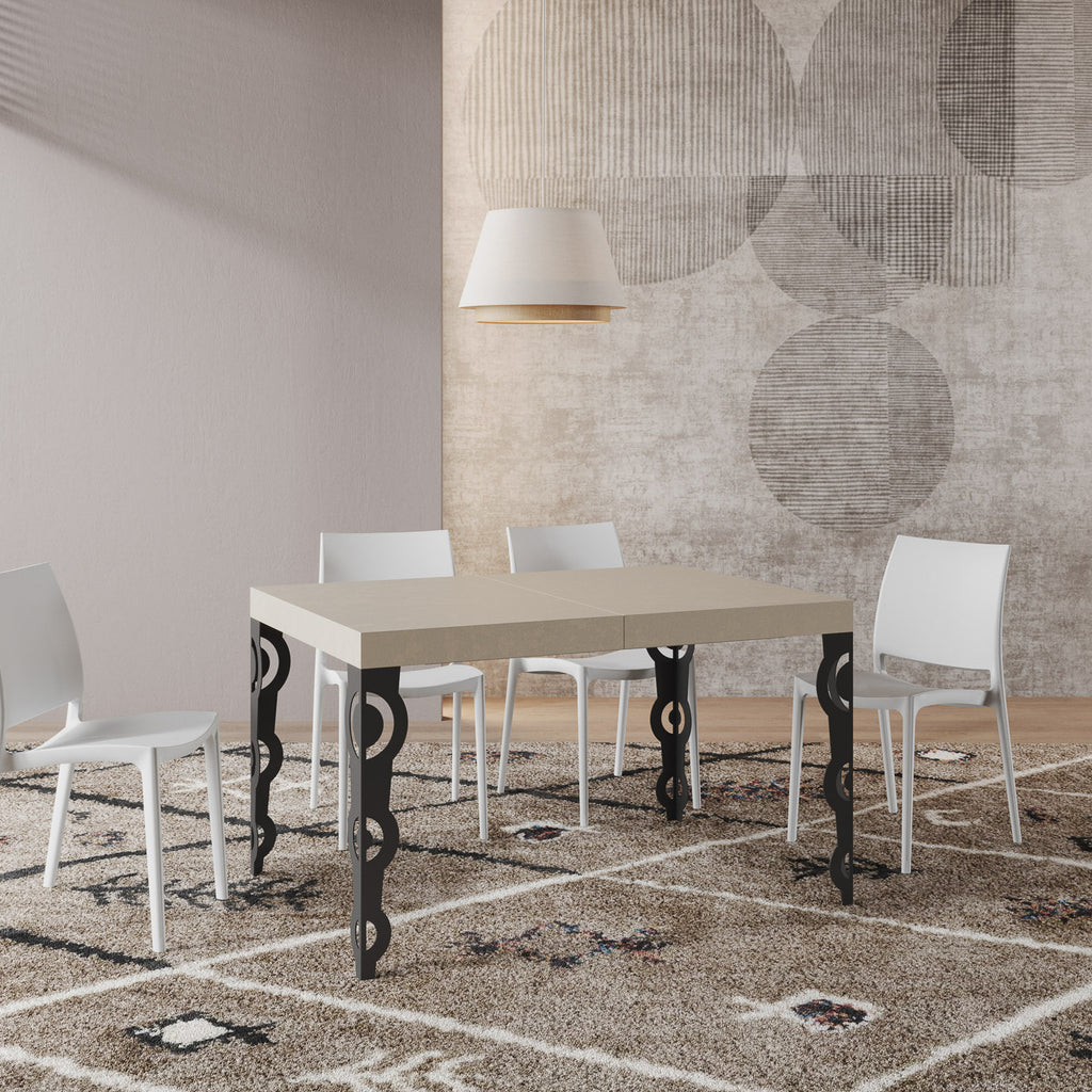 Tavolo allungabile 90x140/400 cm Noale Premium cashmere gambe antracite