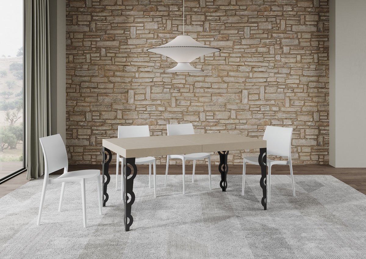 Tavolo allungabile 90x160/264 cm Noale cashmere gambe antracite