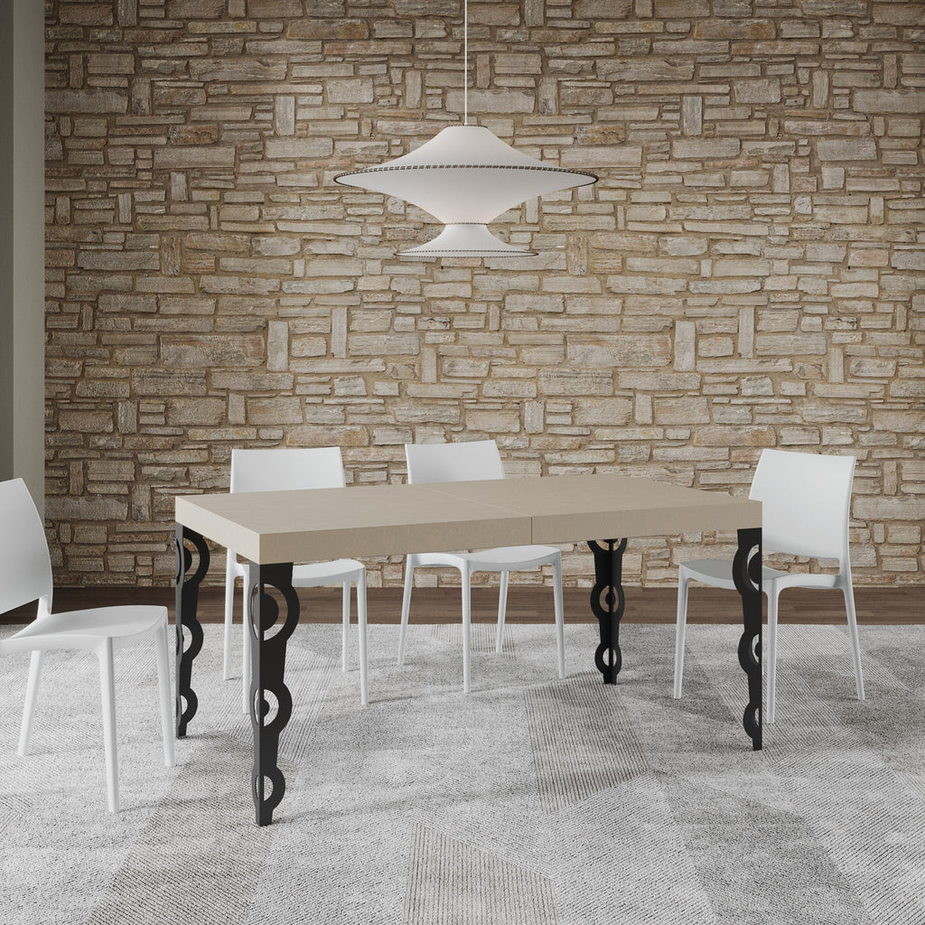 Tavolo allungabile 90x160/264 cm Noale cashmere gambe antracite