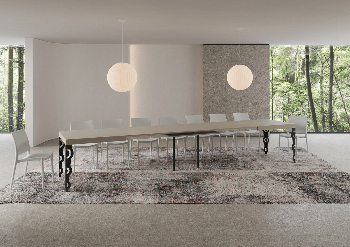 Tavolo allungabile 90x180/440 cm Noale cashmere gambe antracite