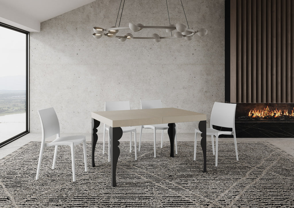 Tavolo allungabile 90x140/400 cm Mira Premium cashmere gambe antracite