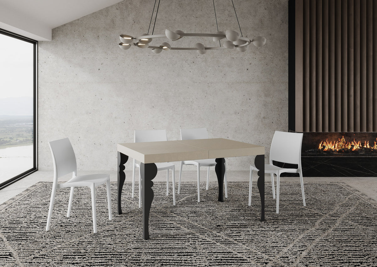 Tavolo allungabile 90x140/400 cm Mira Premium cashmere gambe antracite