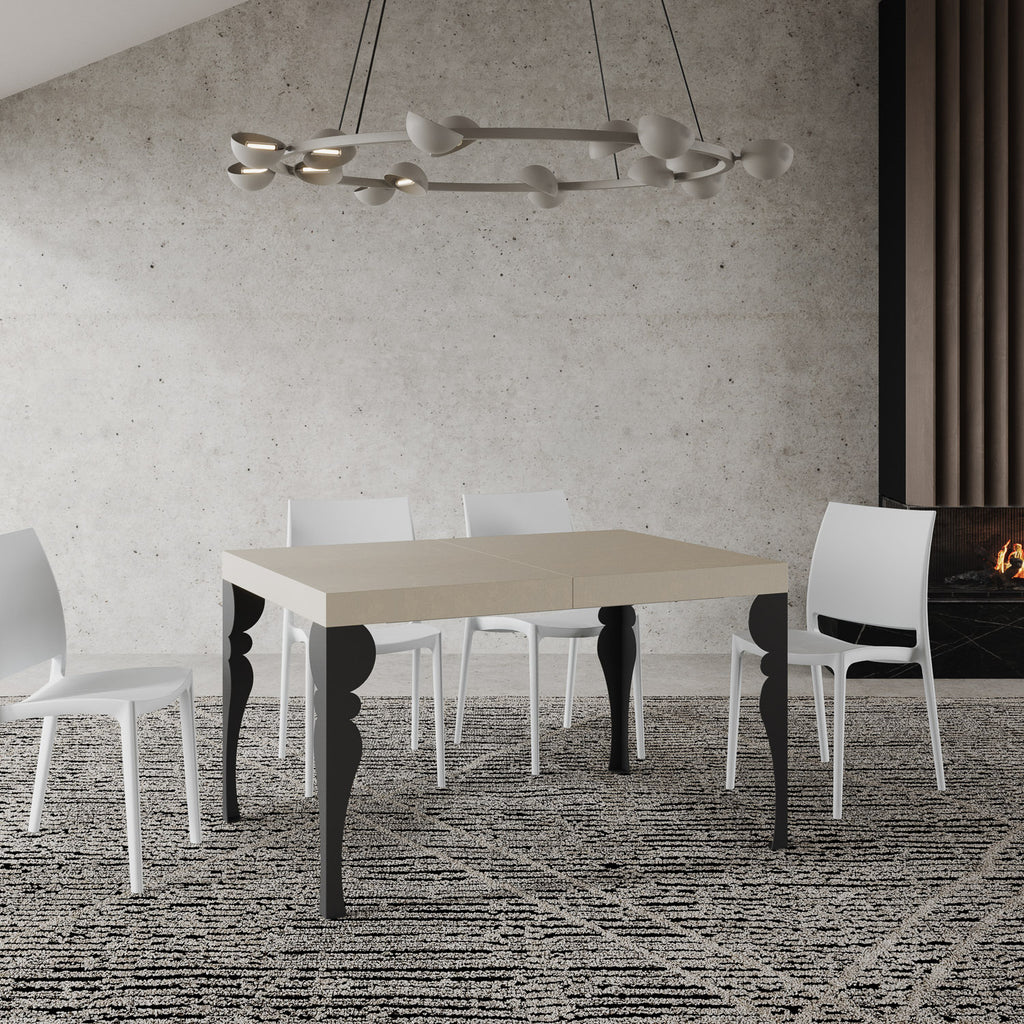 Tavolo allungabile 90x140/400 cm Mira Premium cashmere gambe antracite