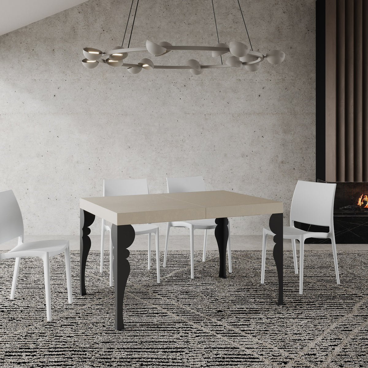 Tavolo allungabile 90x140/400 cm Mira Premium cashmere gambe antracite